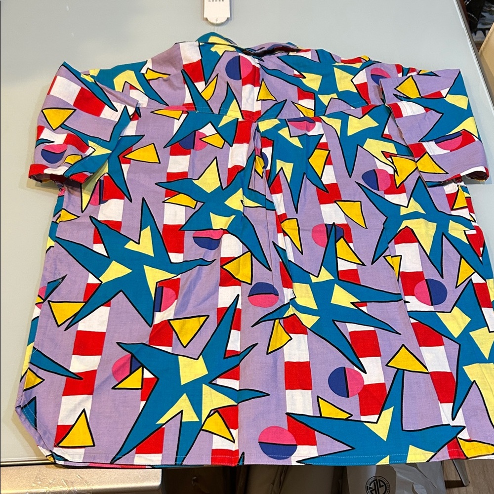 NWT Vintage Union Bay  Shirt with post modern geometric colors pop design - Picture 8 of 10